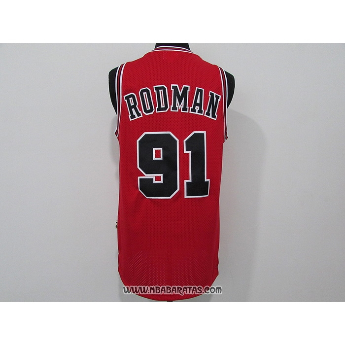 Camiseta Chicago Bulls Dennis Rodman #91 Mitchell & Ness 1997-98 Rojo